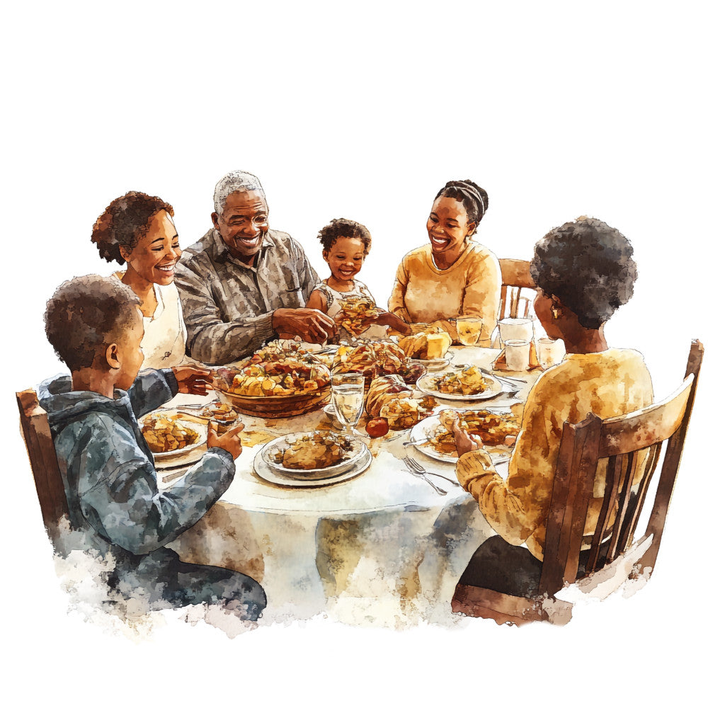 Watercolor Thanksgiving Fabric Panel 6