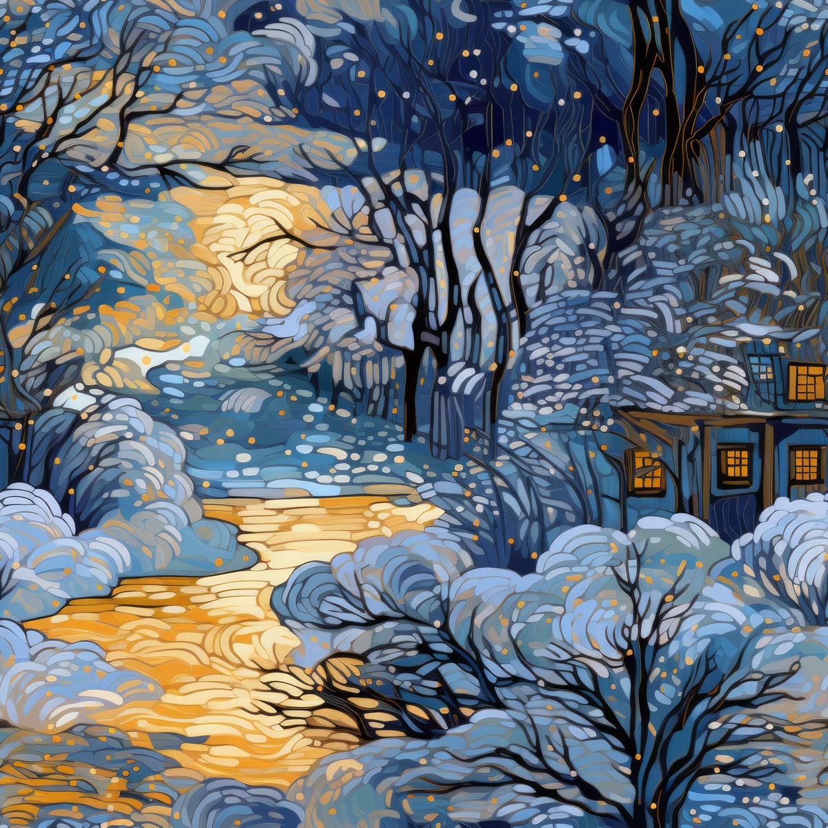 Golden Snowfall Pattern 13 Minky Fabric