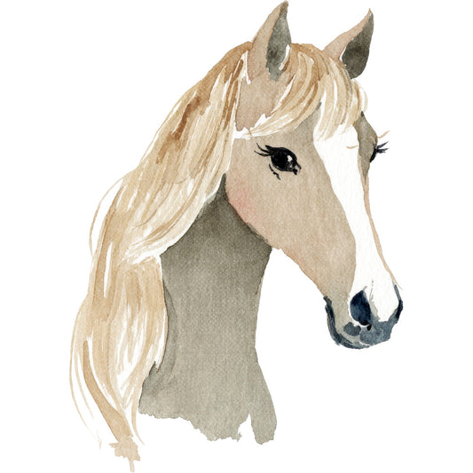 Watercolor Horses Fabric Panel 7