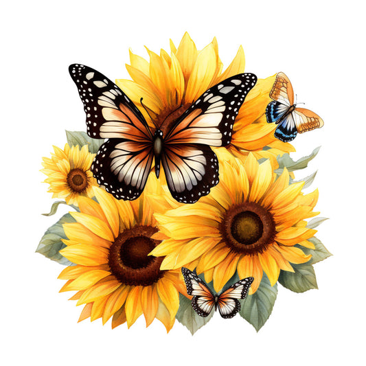 Sunflowers and Butterflies Fabric Panel 10