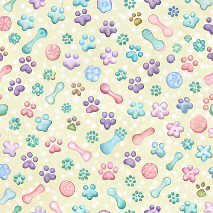 Puppy Prints Pattern 5 Minky Fabric