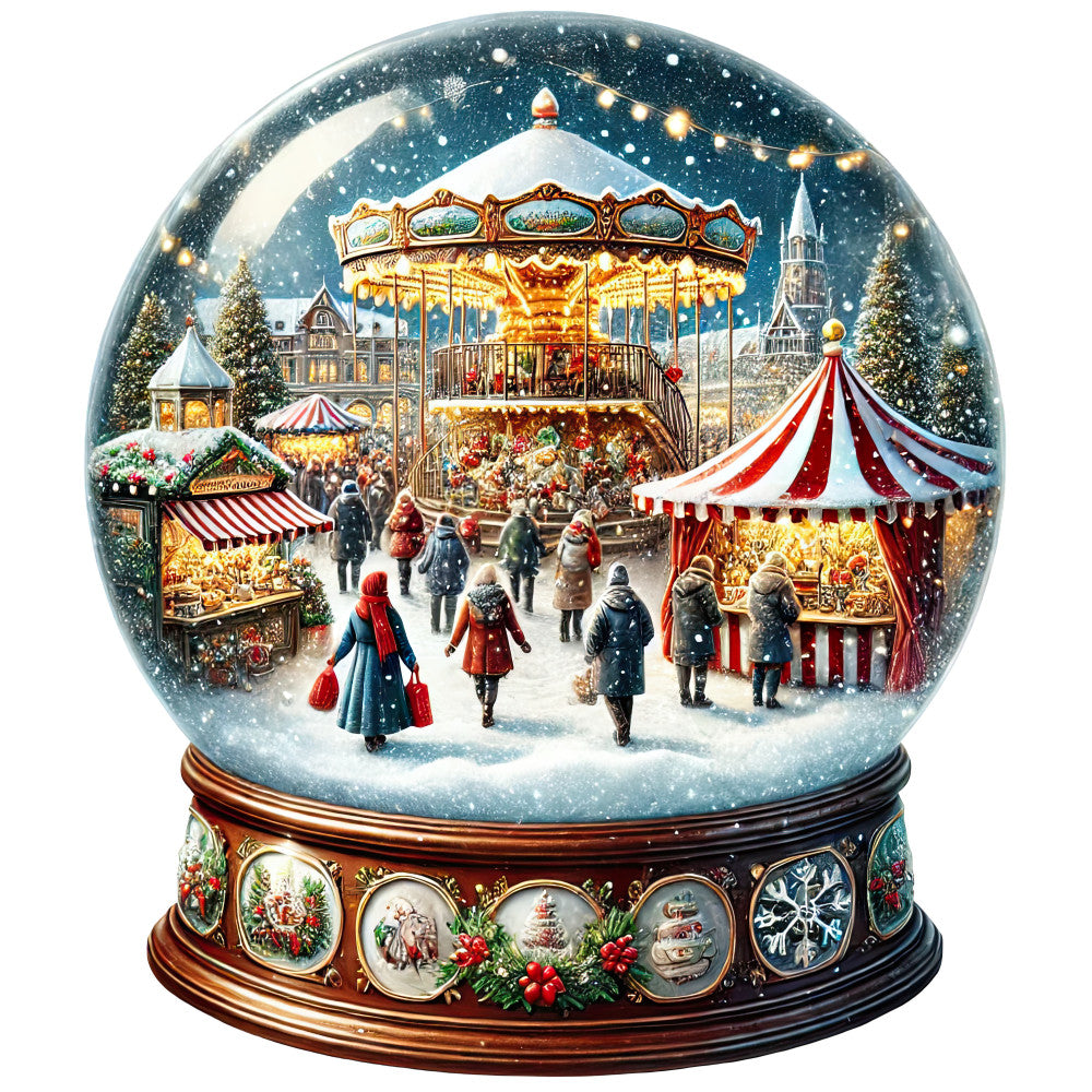 Christmas Snow Globes Fabric Panel 40