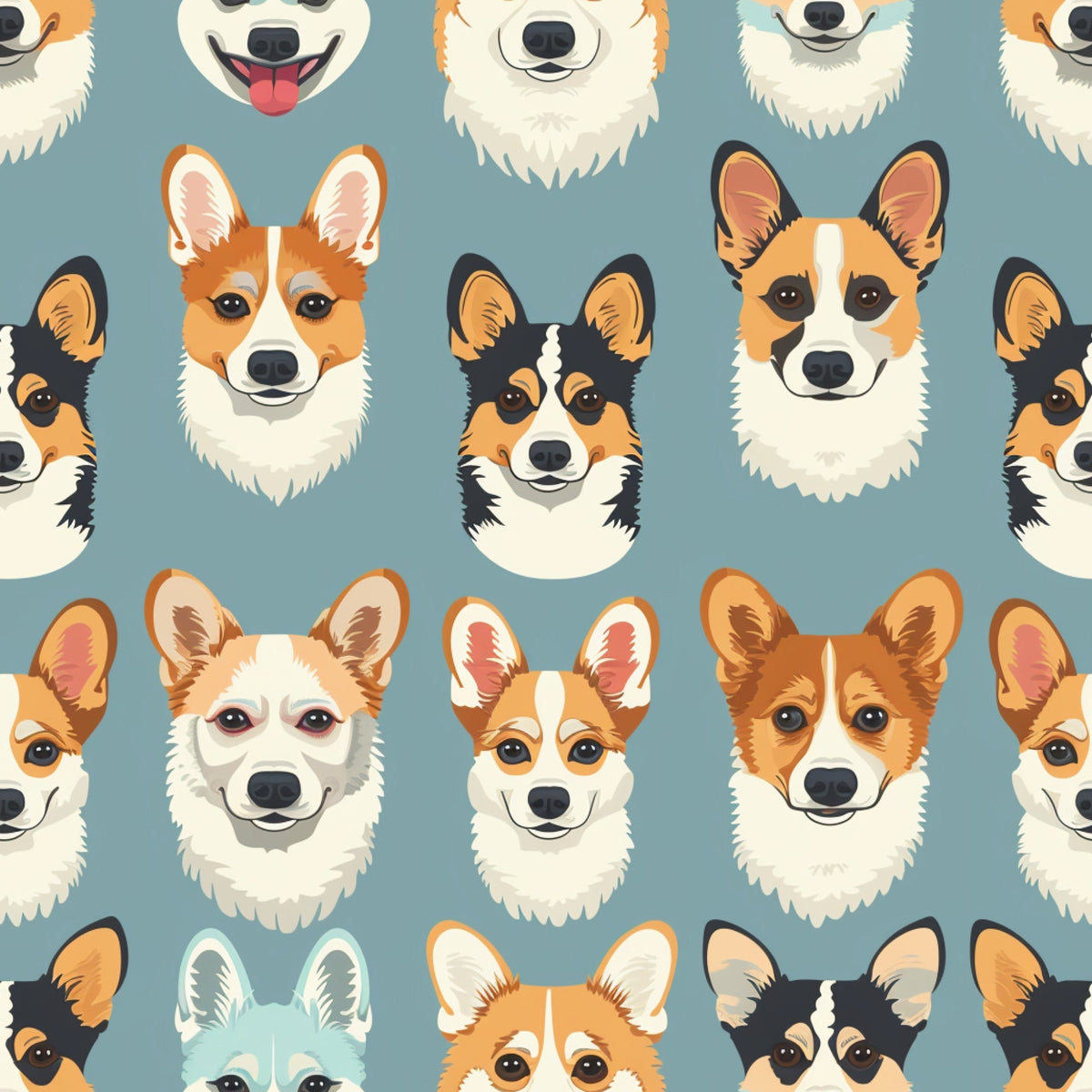 Furry Faces Pattern 1 Minky Fabric