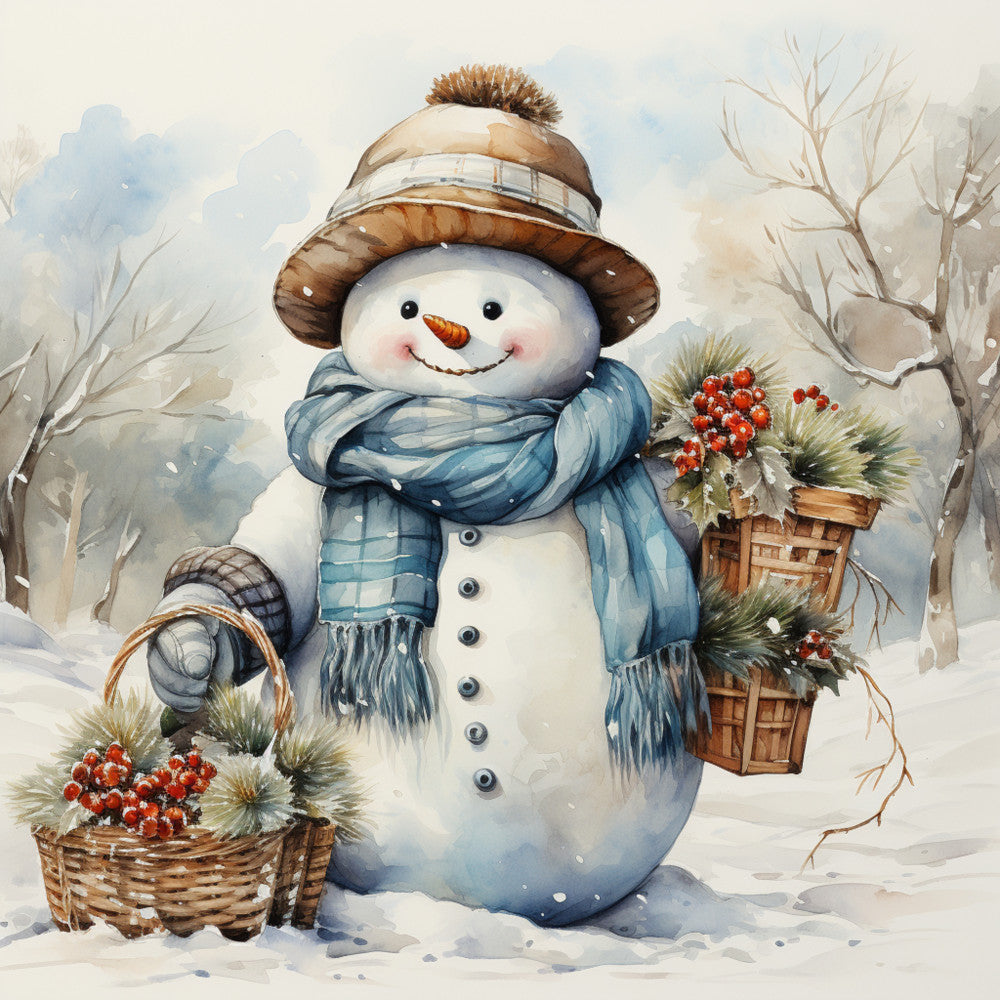 Classic Snowman Fabric Panel 75