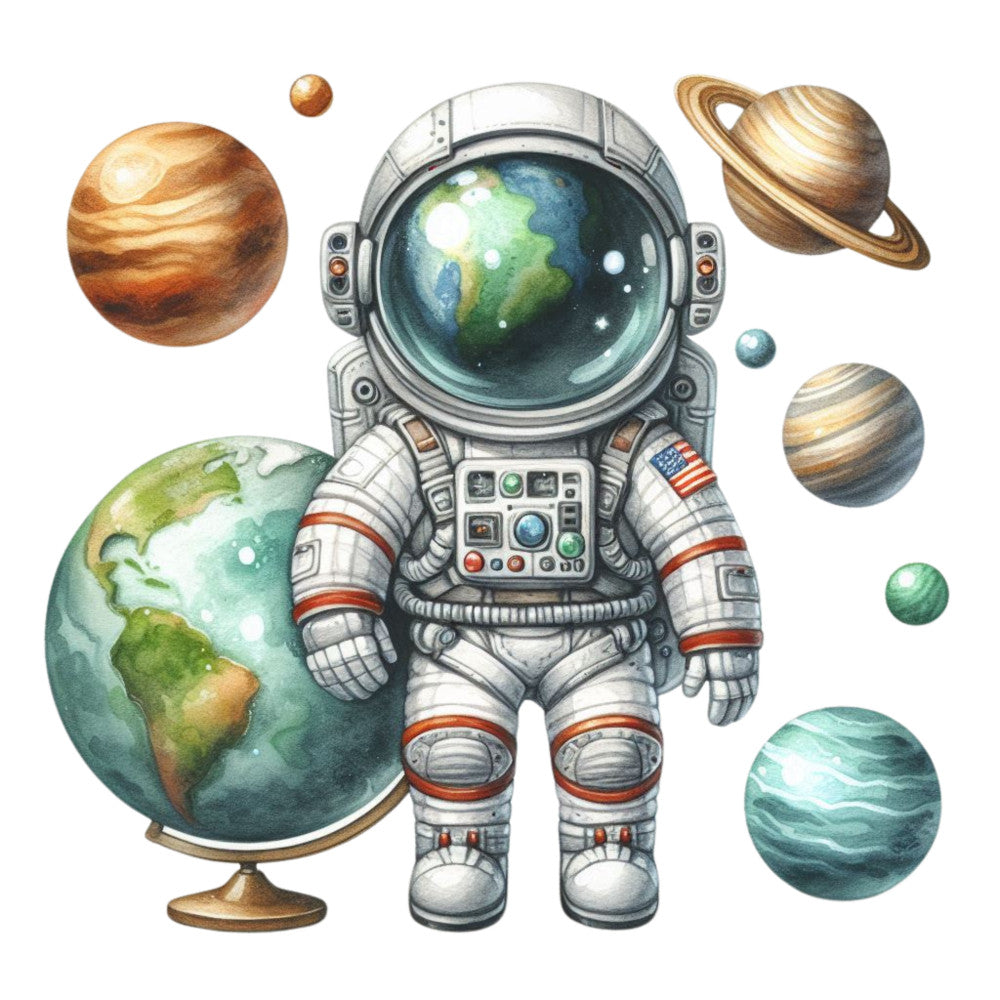 Cute Little Astronaut Fabric Panel 15