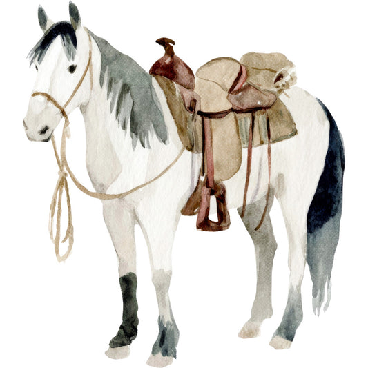 Watercolor Horses Fabric Panel 73