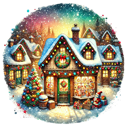 Christmas Villages Fabric Panel 89