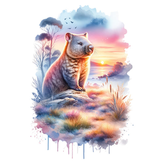 Australian Wombats Fabric Panel 16
