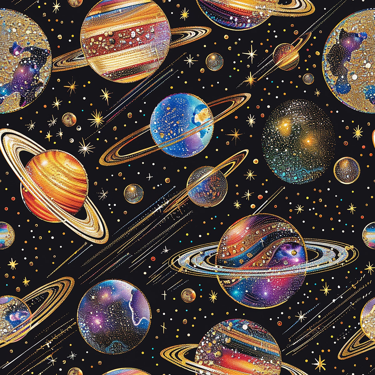 Gilded Galaxy Pattern 6 Minky Fabric