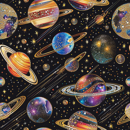 Gilded Galaxy Pattern 6 Minky Fabric