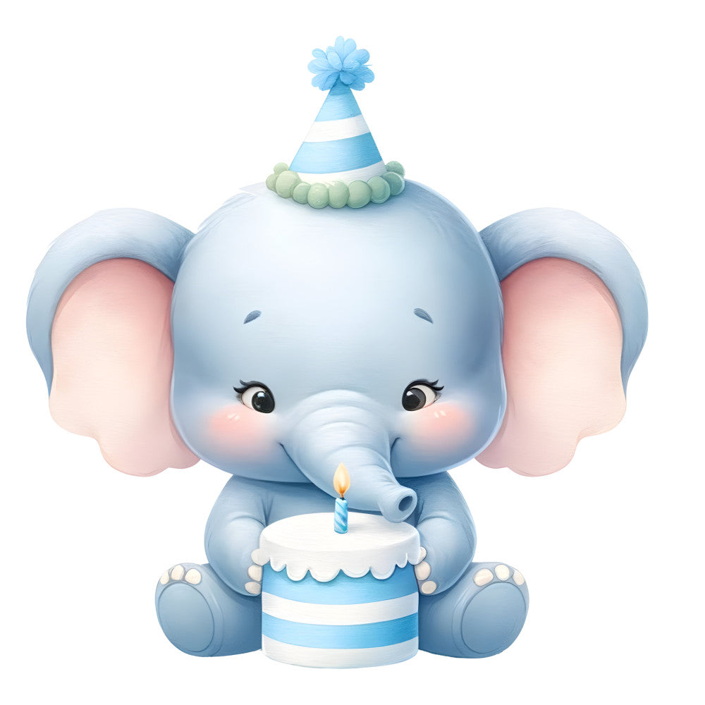 Baby Boy Elephant Fabric Panel 42