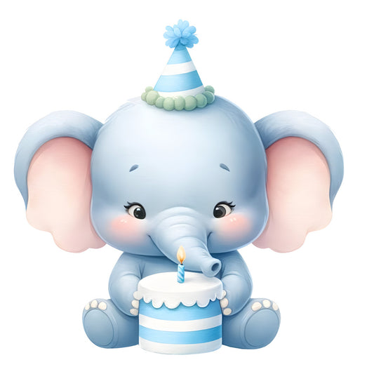 Baby Boy Elephant Fabric Panel 42