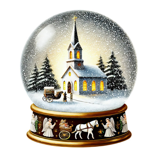 Christmas Snow Globes Fabric Panel 19