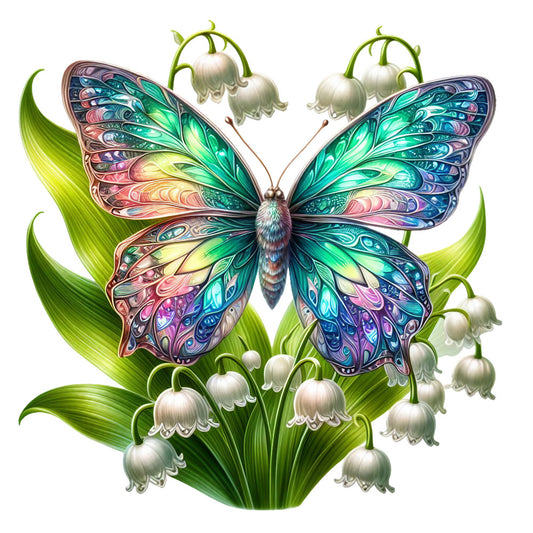 Spring Flowers and Butterflies Fabric Panel 36