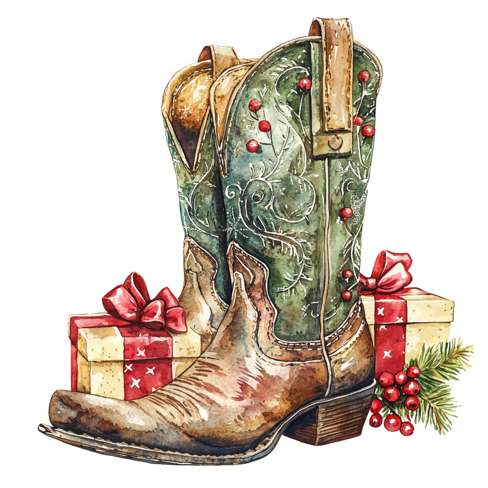 Cowboy Christmas Fabric Panel 14