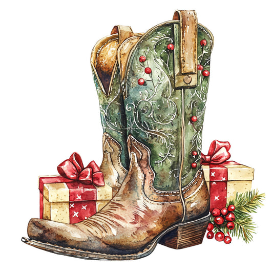 Cowboy Christmas Fabric Panel 14