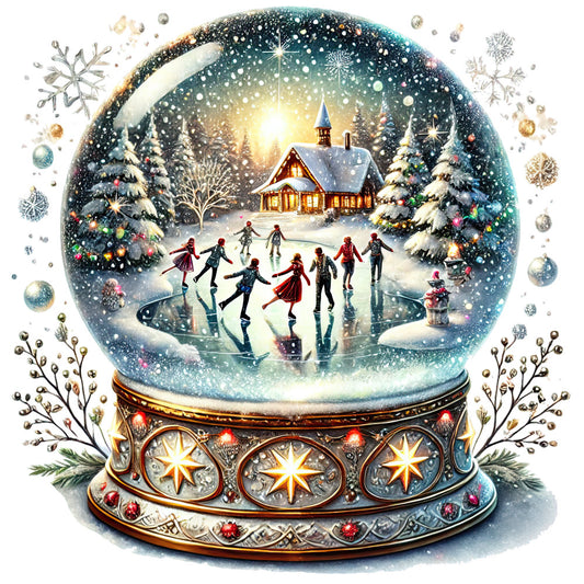 Christmas Snow Globes Fabric Panel 33