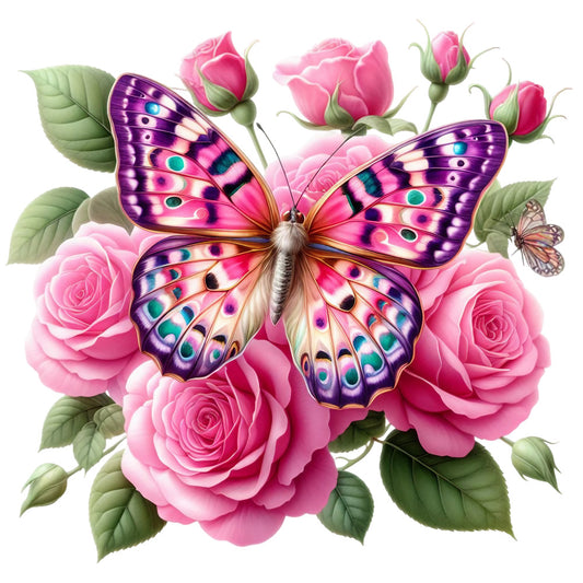 Spring Flowers and Butterflies Fabric Panel 15