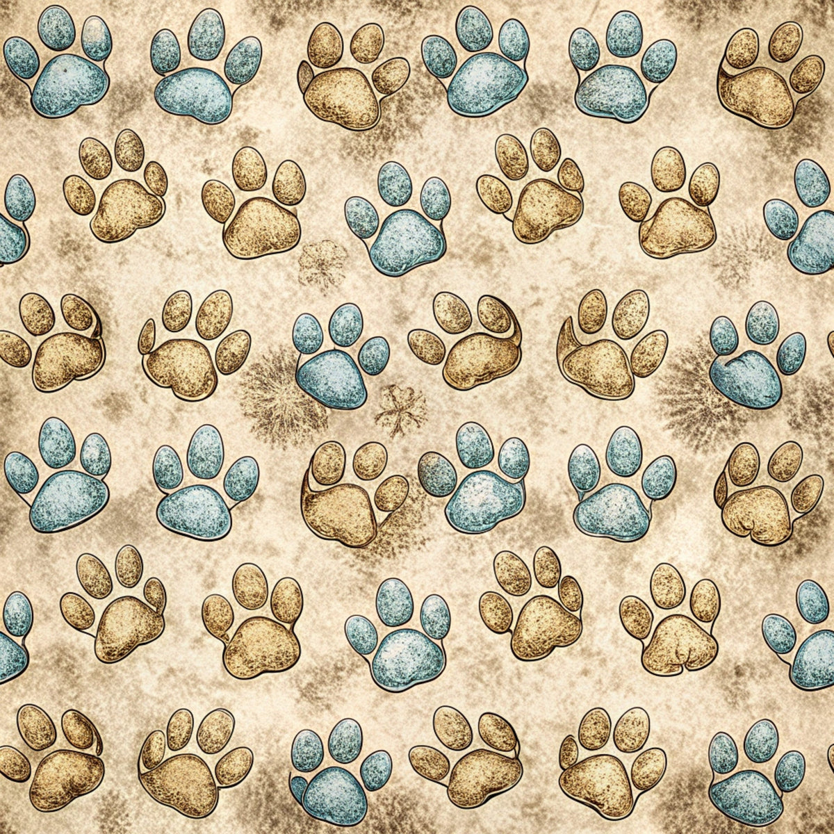 Puppy Prints Pattern 17 Minky Fabric