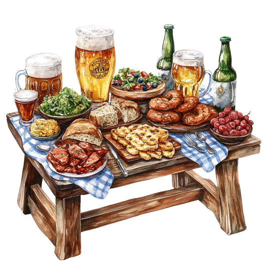 Watercolor Oktoberfest Fabric Panel 33