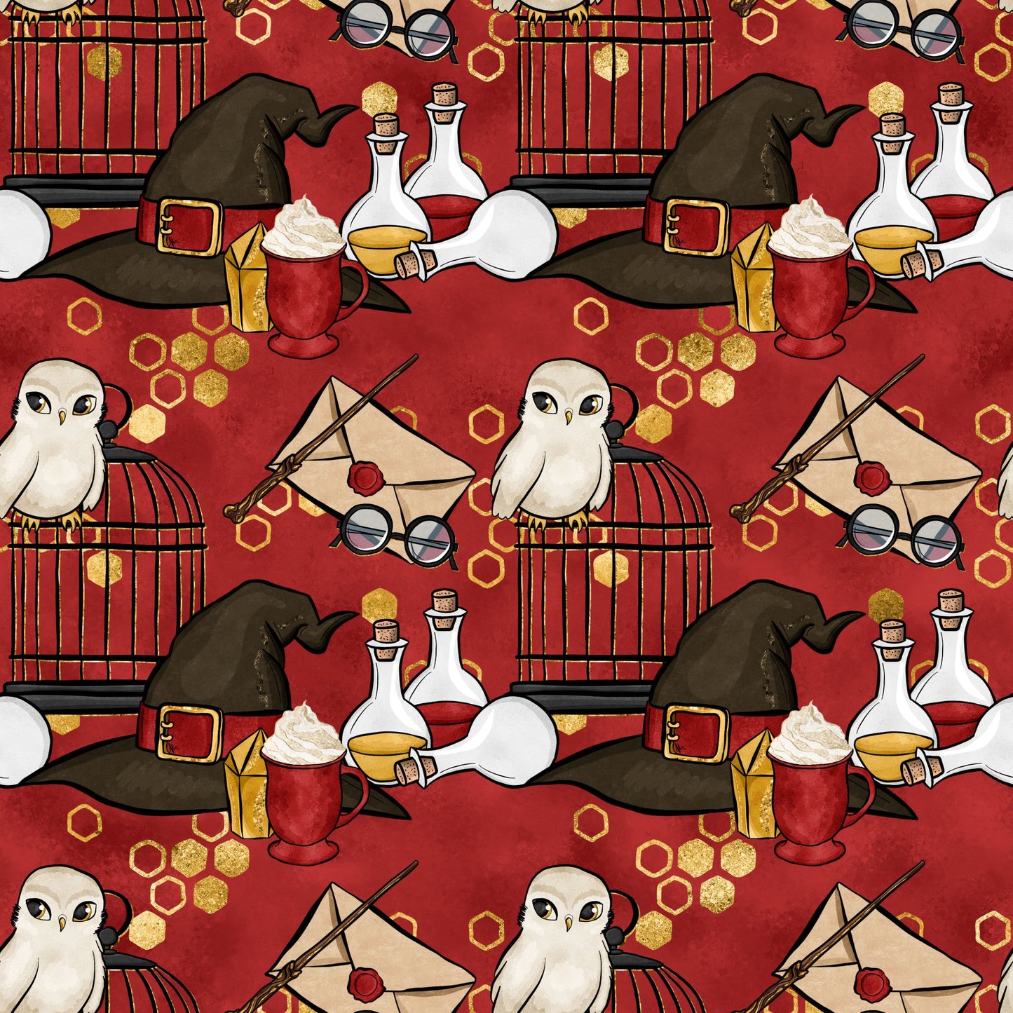 Wizard Magic School Pattern 16 Quilting Cotton Fabric