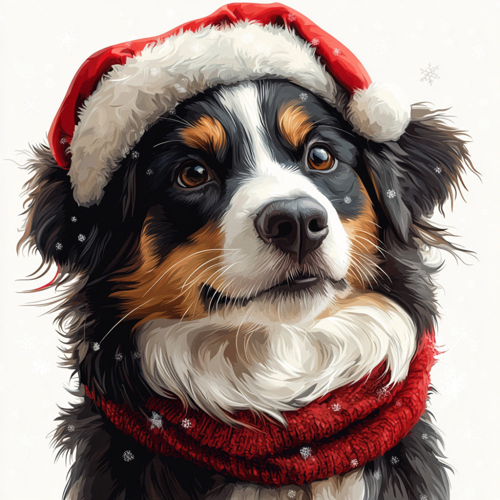 Christmas Dogs Fabric Panel 5