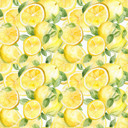 Lemons and Citrus Sour Splash Pattern 1 Quilting Cotton Fabric