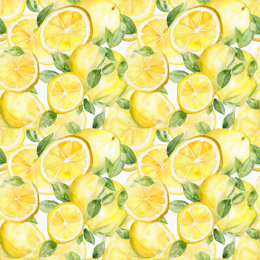 Lemons and Citrus Sour Splash Pattern 1 Quilting Cotton Fabric