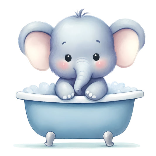 Baby Boy Elephant Fabric Panel 28