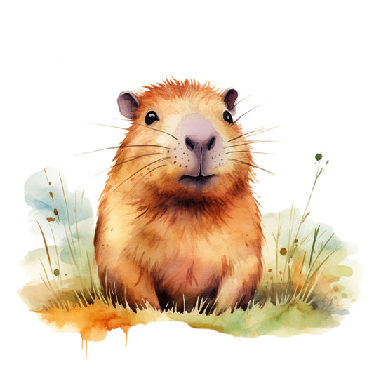 Watercolor Capybaras Fabric Panel 8