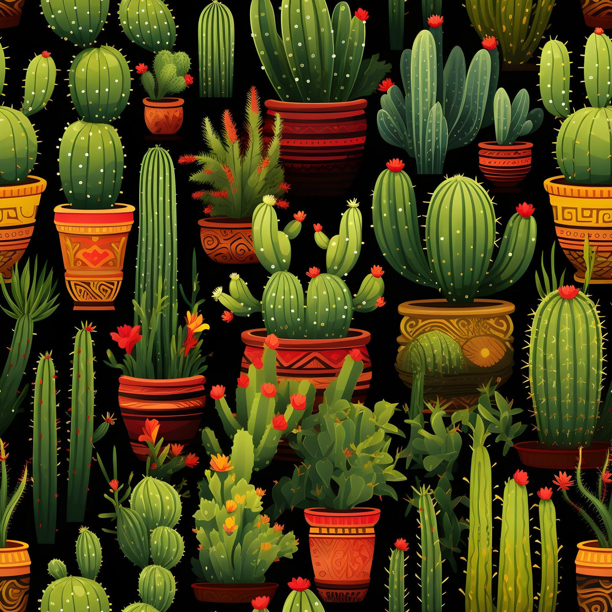 Midnight Succulents Pattern 6 Minky Fabric