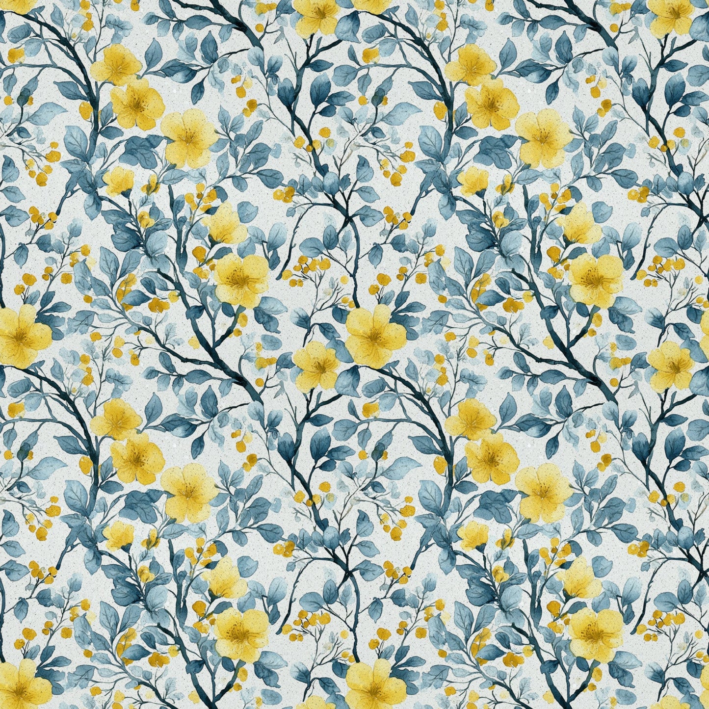 Blue Jay Florals Pattern 2 Quilting Cotton Fabric