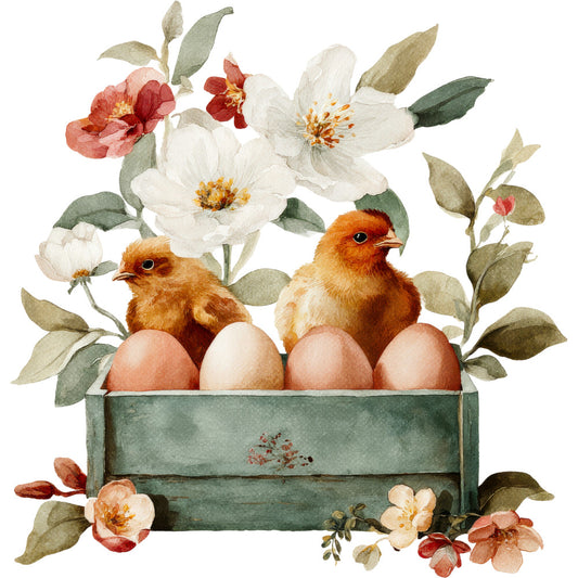 Farmhouse Chicken Decor Fabric Panel 45