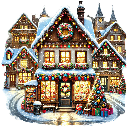 Christmas Villages Fabric Panel 52