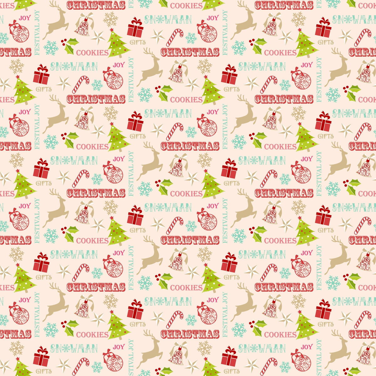 Retro Holiday Cheer Pattern 9 Minky Fabric