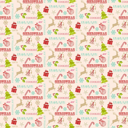 Retro Holiday Cheer Pattern 9 Minky Fabric