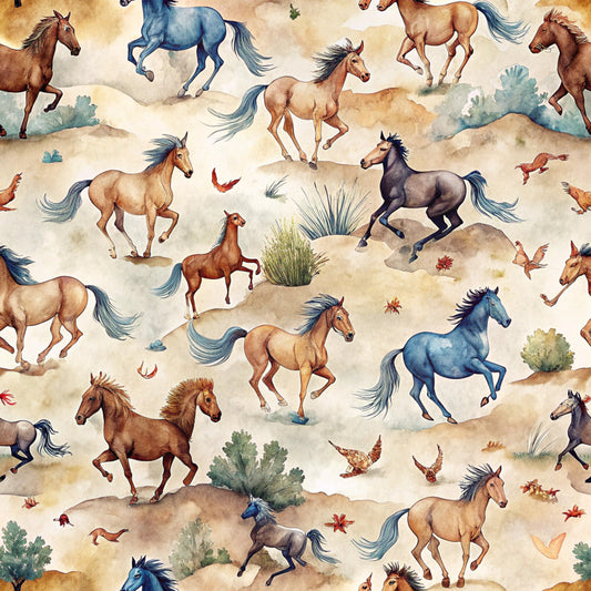 Wild Horses Pattern 18 Quilting Cotton Fabric