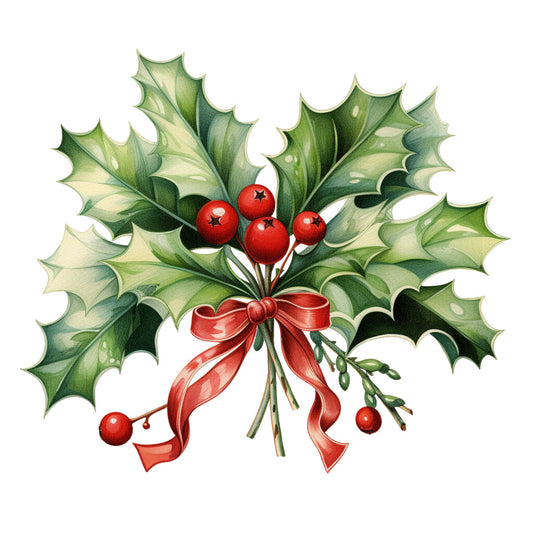 Holly and Baubles Fabric Panel 25