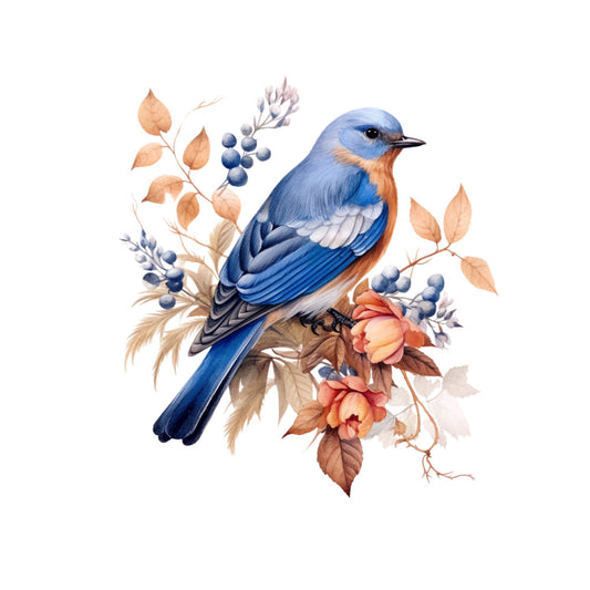 Winter Birds on Branches Fabric Panel 1