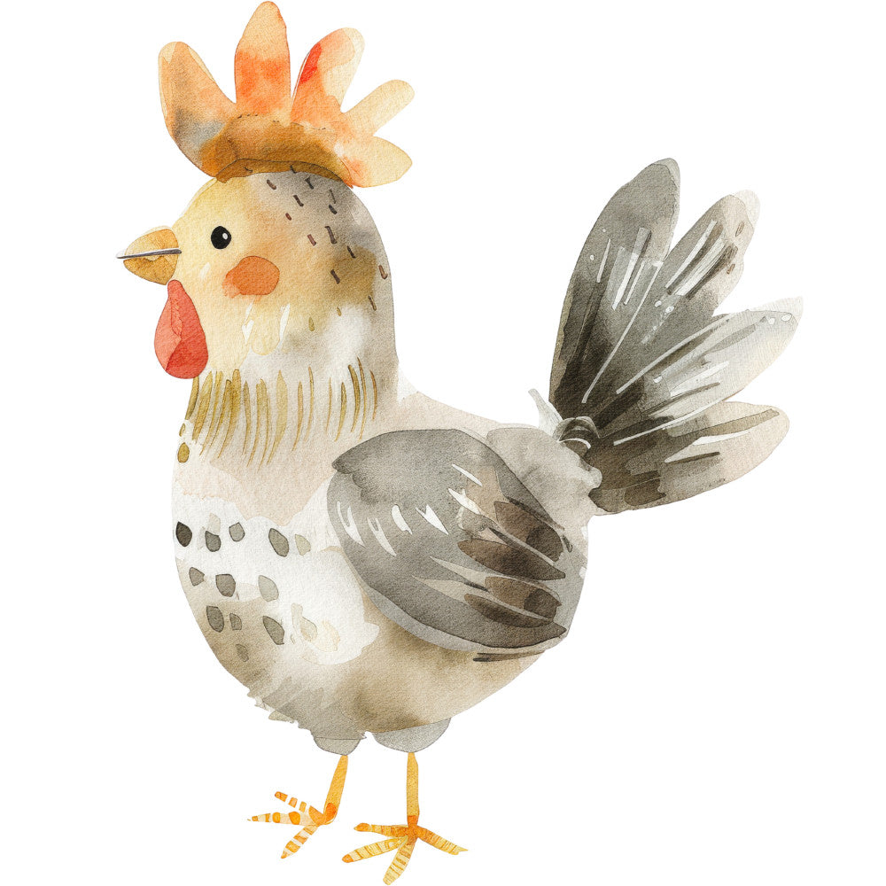 Watercolor Farm Fabric Panel 90