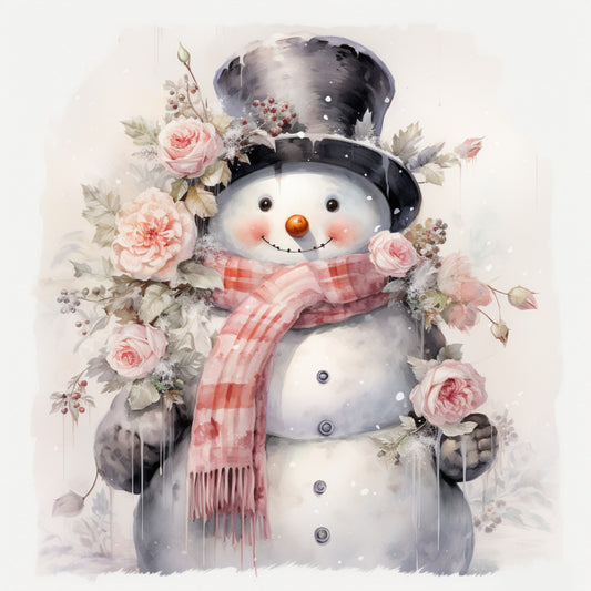Classic Snowman Fabric Panel 34