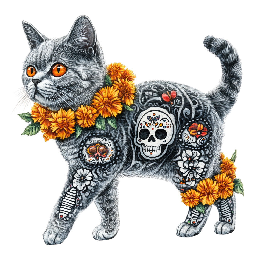 Cats de Los Muertos Fabric Panel 18