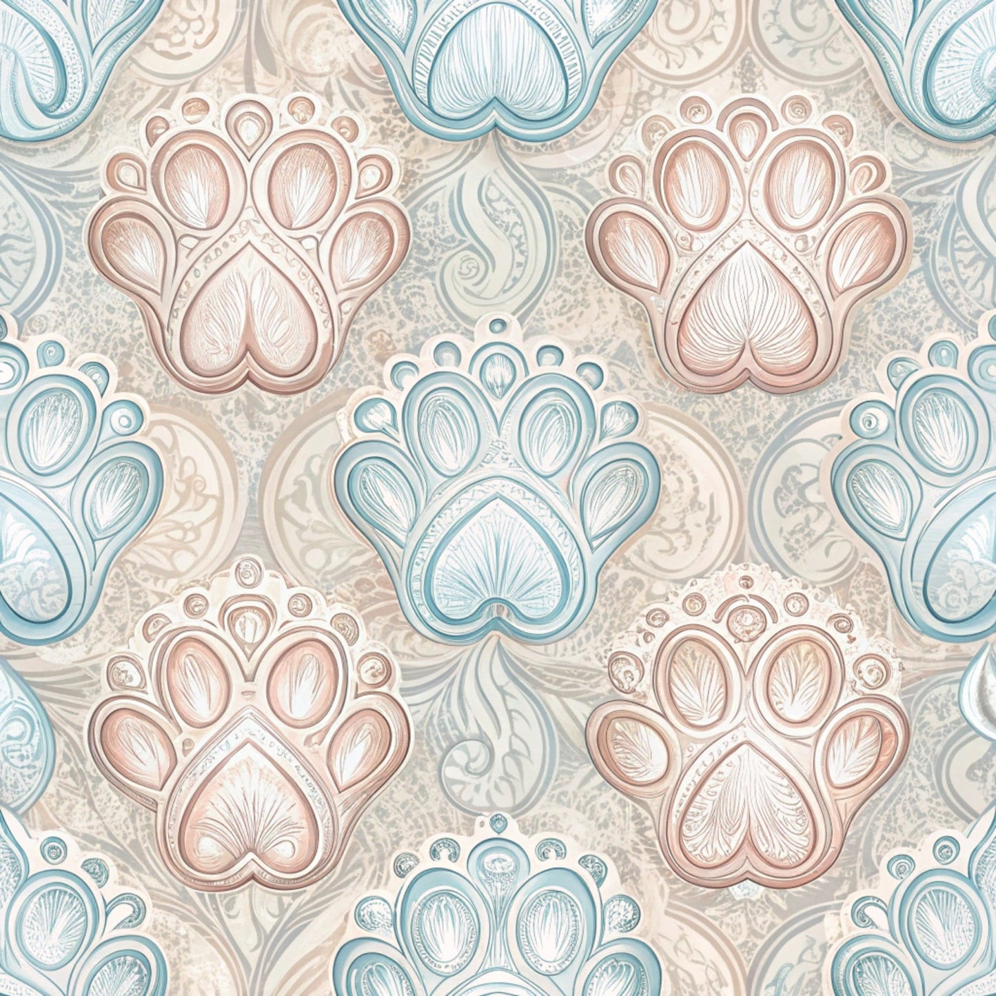 Dog Paws Pattern 21 Quilting Cotton Fabric