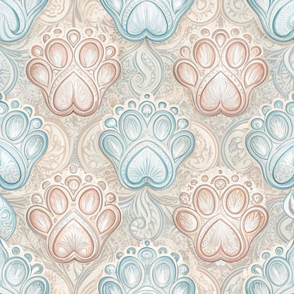 Dog Paws Pattern 21 Quilting Cotton Fabric