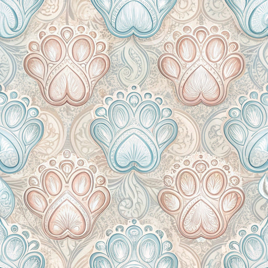 Dog Paws Pattern 21 Quilting Cotton Fabric