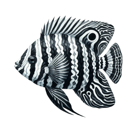 Watercolor Sea Fish Fabric Panel 7