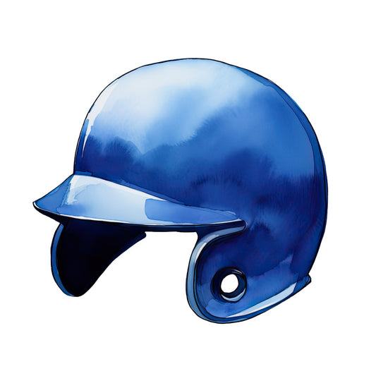 blue helmet, sports helmet, baseball helmet, batting helmet, navy blue, royal blue, light blue, glossy finish, shiny, metallic, sports themed, athletic wear, baseball, softball, youth sports, protective gear, equipment, sports illustration, realistic, detailed illustration, modern style, sleek design, visor, face guard, equipment motif, sports fan, game day, recreational sports