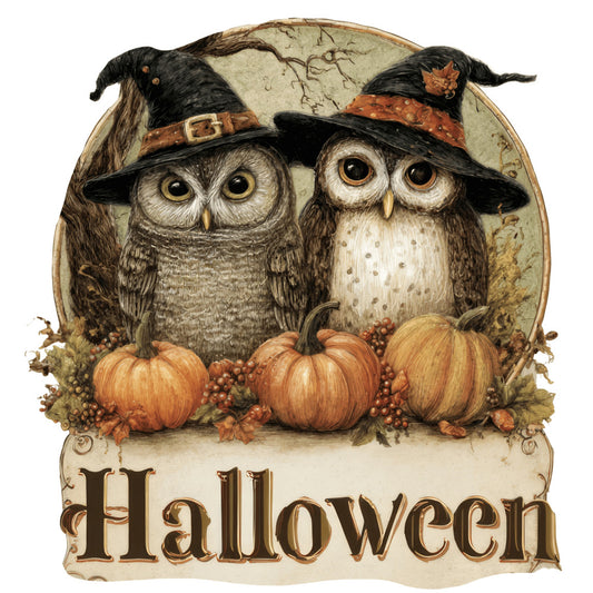 Halloween Owl Ornament Fabric Panel 1