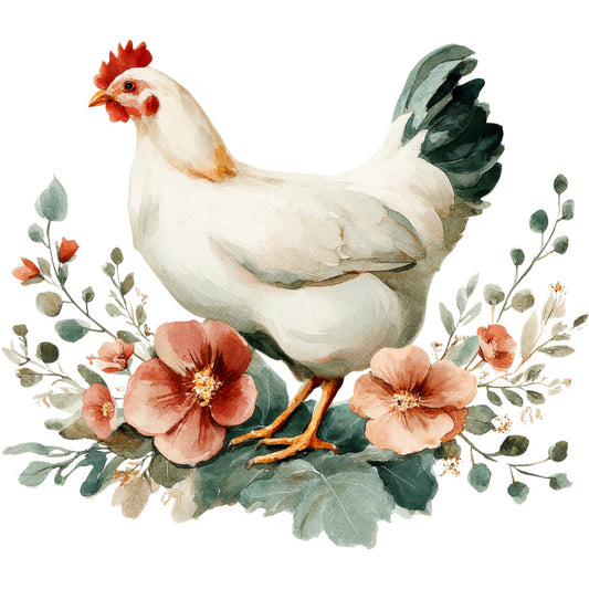 Farmhouse Chicken Decor Fabric Panel 11