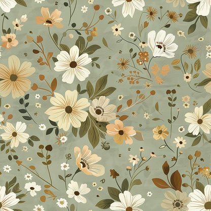 Sage Meadow Blooms Pattern 11 Minky Fabric